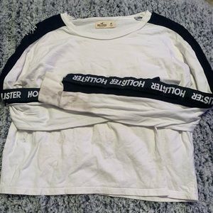 white and black cropped long sleeve from Hollister